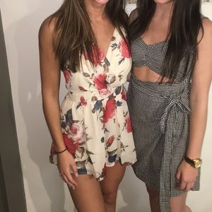 Open low back floral romper